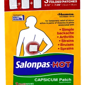 Salonpas Parches Para El Dolor Hot X 3 Unidades - 13 X 18 Cm