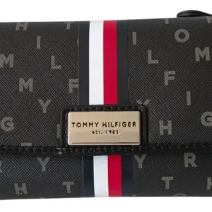 Billetera De Mujer Tommy 69j40849710gk Negra Con Letras