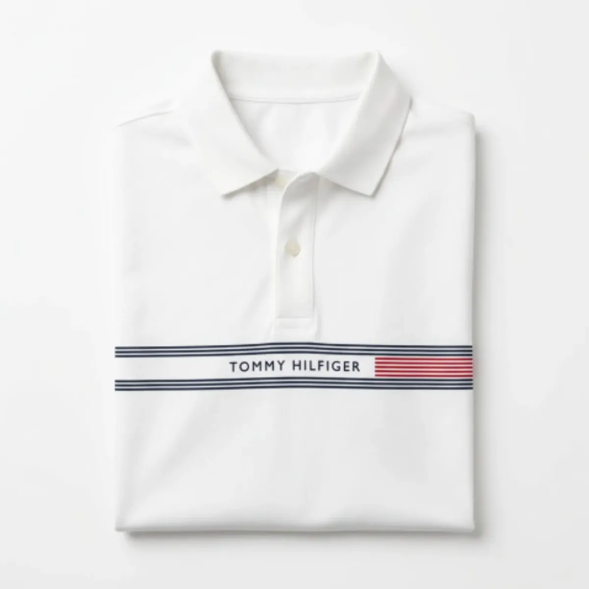 Remera Tommy Hilfiger Xm04914100ycf Chomba Logotipo En Pecho - Talle S - Image 3
