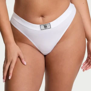 Bombacha Logo Cotton Shine Patch Thong Victoria's Secret M