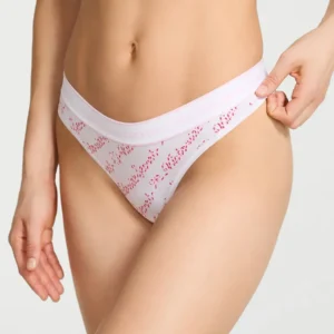 Victoria's Secret Bombacha Colaless Logo Cotton Thong Script - Talle S