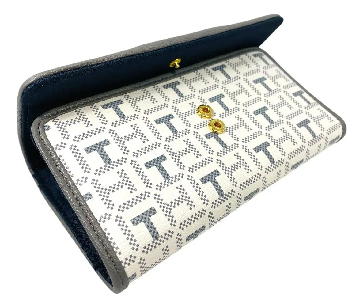 Billetera Mujer Tomy Hilfiger Blanco Con Gris 69ja311020t0a - Image 3