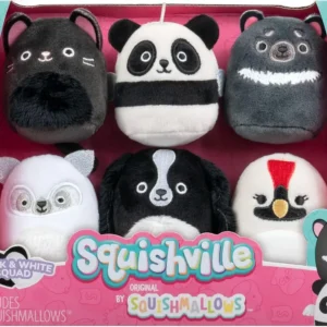 Squishville Squishmallows 6 Peluches 5cm Black&white Squad