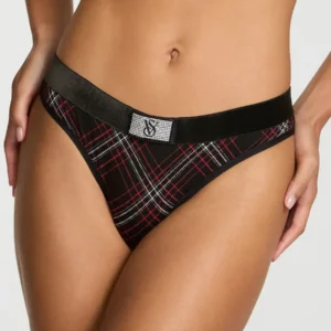 Cola Less Victoria's Secret Logo Cotton Shine Thong  - Talle S