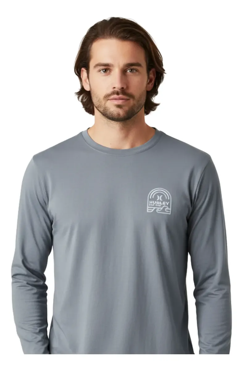 Remera Manga Larga Hurley Hombre Con Protección Uv - Talle S