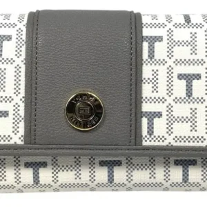 Billetera Mujer Tomy Hilfiger Blanco Con Gris 69ja311020t0a