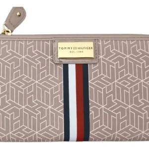 Billetera De Mujer Tommy Xw051679750gd Beige Logo