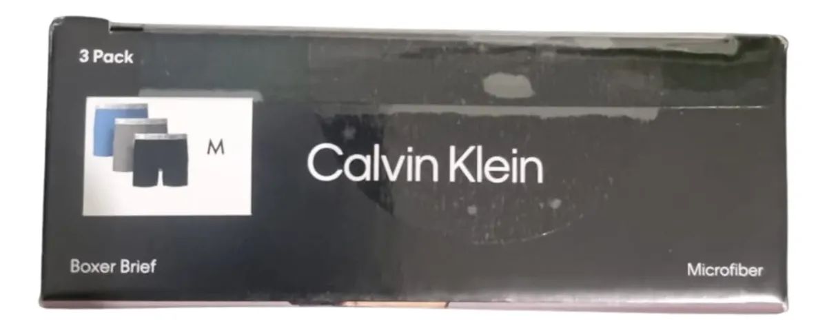 Calvin Klein Set X3 Boxer Calzon Talle M - Celeste, Gris, y Negro - Image 4