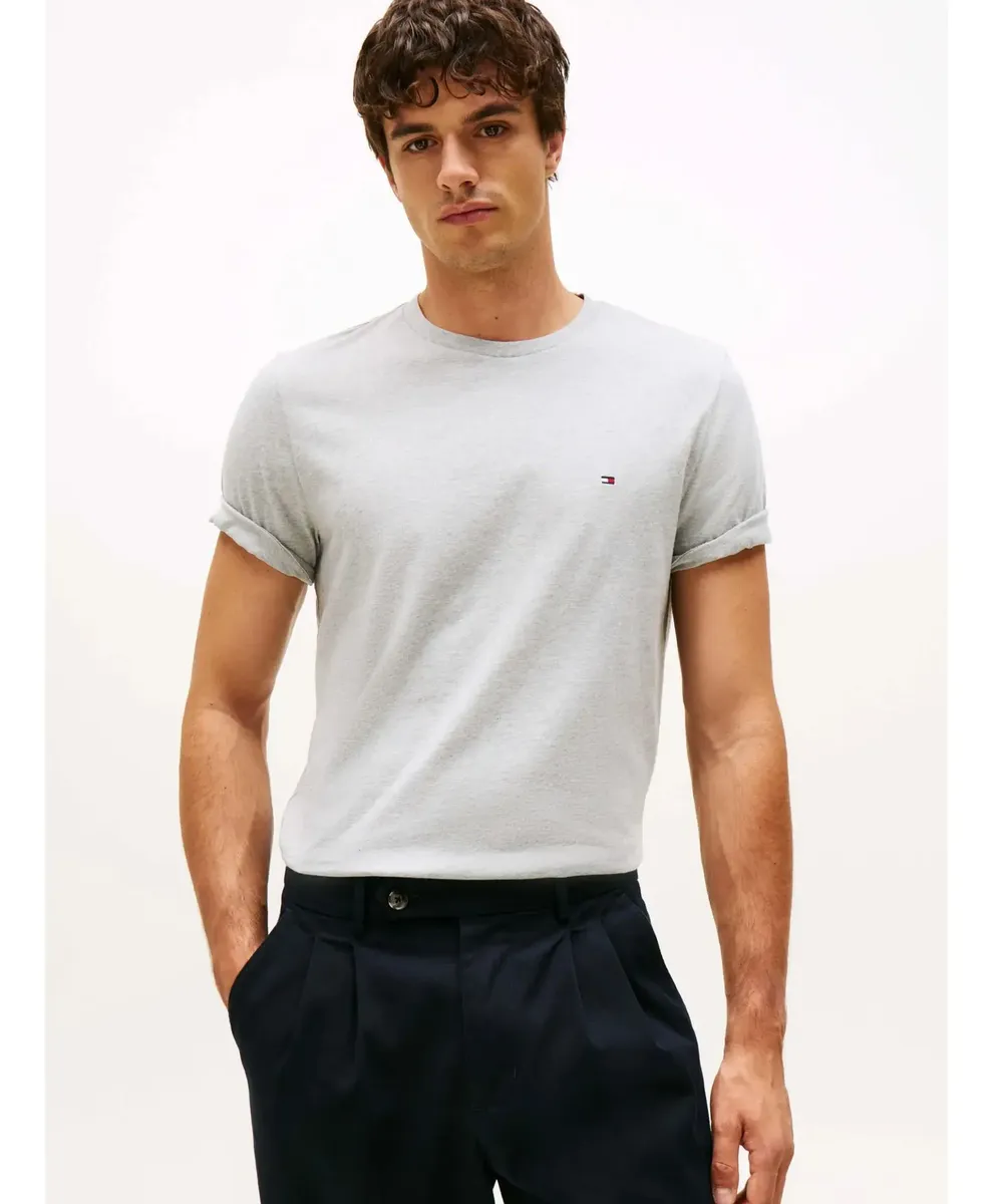 Tommy Hilfiger Hombre Remera Cuello Redondo Gris Talle S
