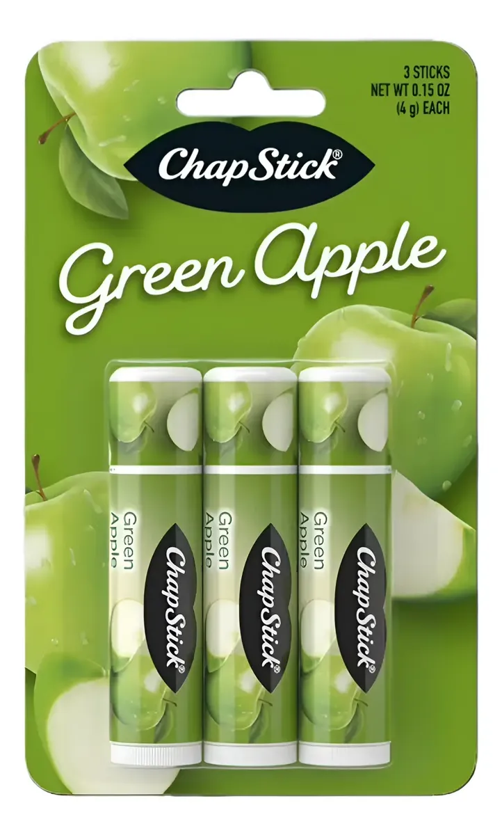 Chapstick Hidratante Labial Manzana Verde Green Apple X3