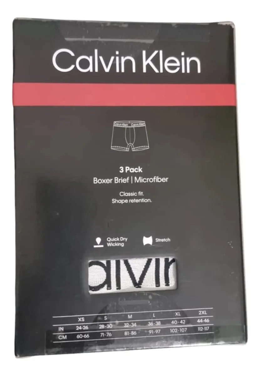 Calvin Klein Set X3 Boxer Calzon Talle M - Celeste, Gris, y Negro - Image 5