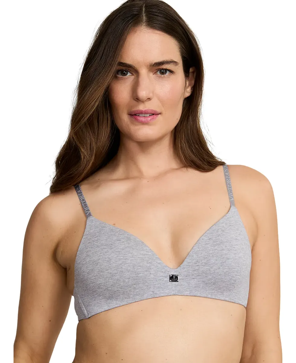 Corpiño Victoria's Secret Cotton Logo Lightly Lined Wireless - 36D