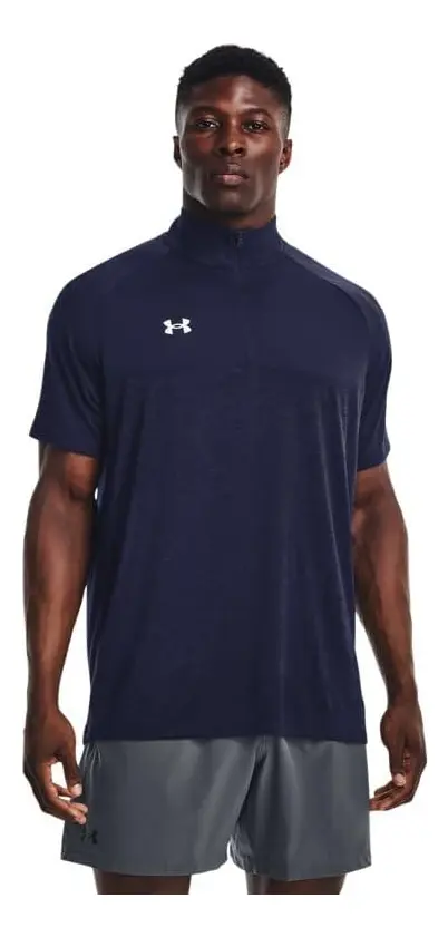 Remera Under Armour Heatgear Hombre Manga Corta Con Cierre - Talle S - Image 3