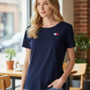 Remera Mujer Tommy Hilfiger J51hg490 T M Logo Corazón - Azul