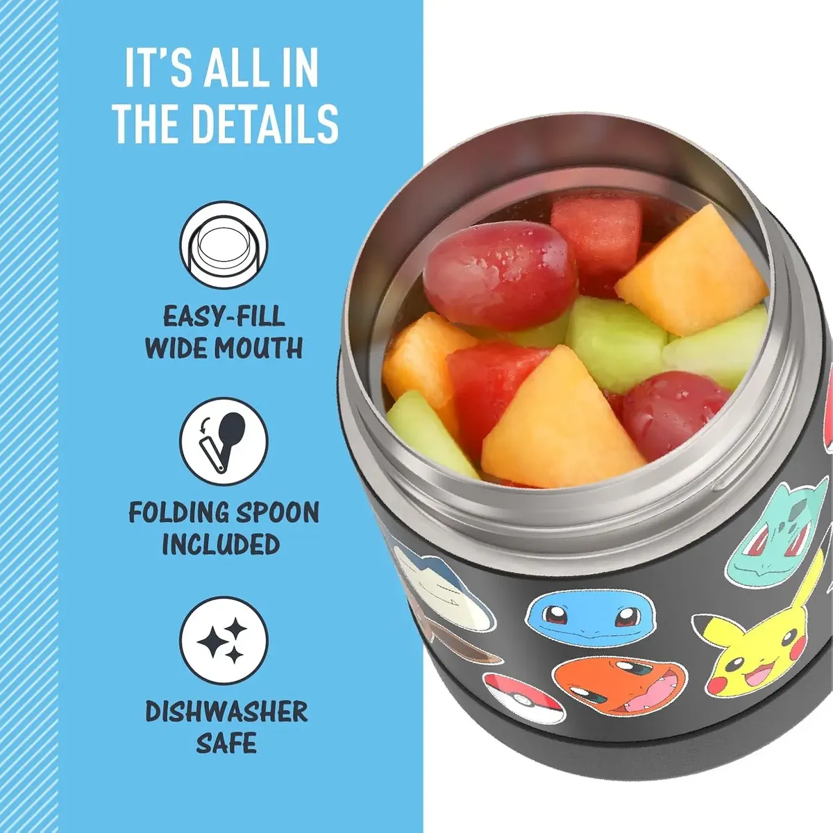 Thermos Funtainer 10 Oz Pokemon - Termo Para Alimentos Con Cubierto - Image 4