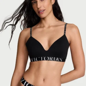 Corpiño Victoria's Secret Cotton Exploded Logo Wireless Bra - Talle 36D