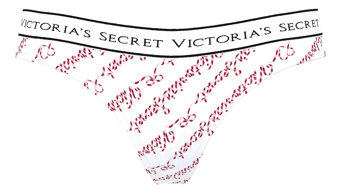 Victoria's Secret Bombacha Colaless Logo Cotton Thong Script - Talle S - Image 4