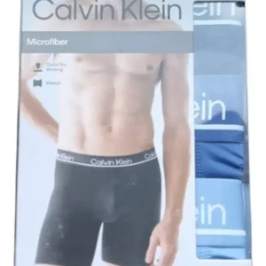 Calvin Klein Boxer Microfibra 3 Pack En Caja Tonos Azules - Talle L