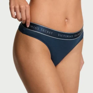 Victoria's Secret Bombacha Colaless Logo Cotton Thong Panty Talle S