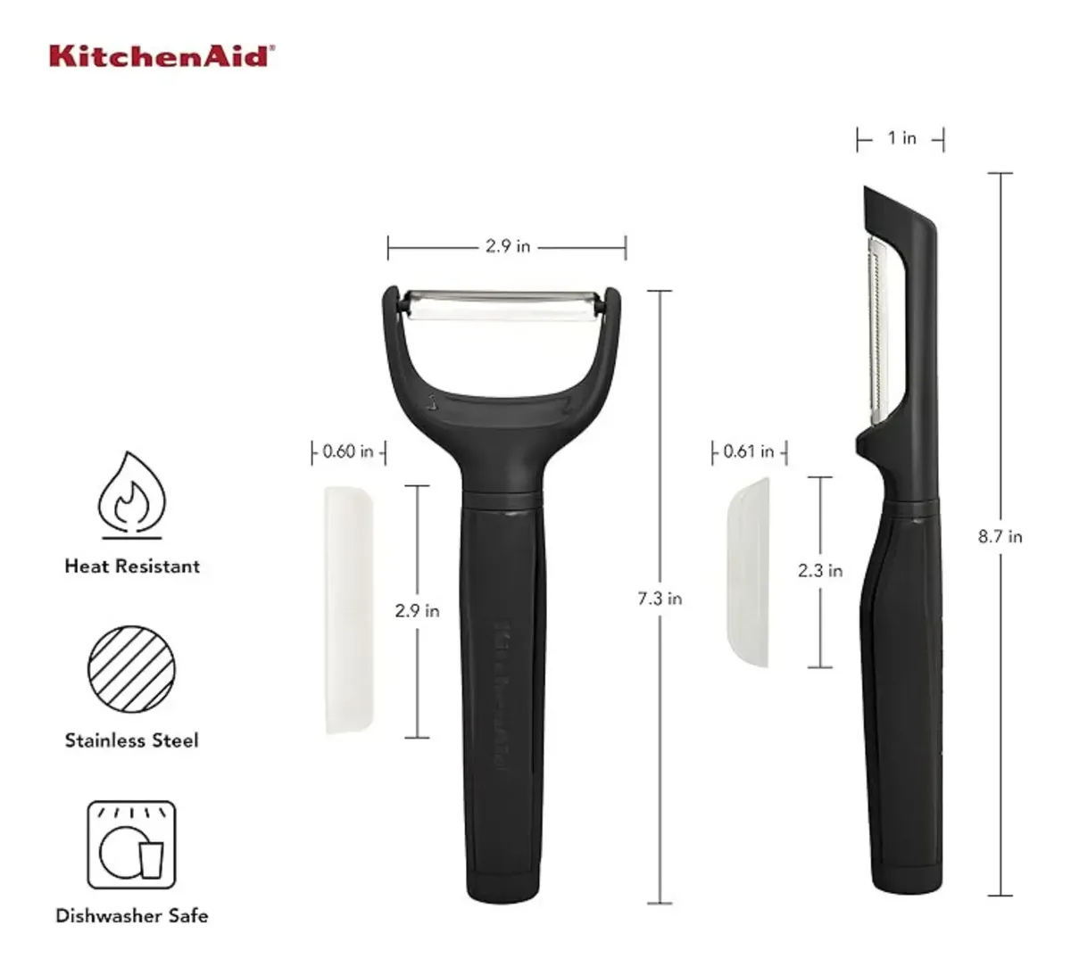 Kitchenaid Set De 2 Peladores Para Frutas Y Verduras - Color Negro - Imagen 6