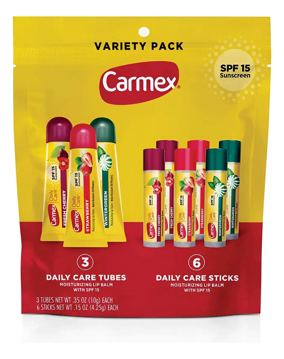 Carmex Variety Pack Flavours Sabores 9 Unidades