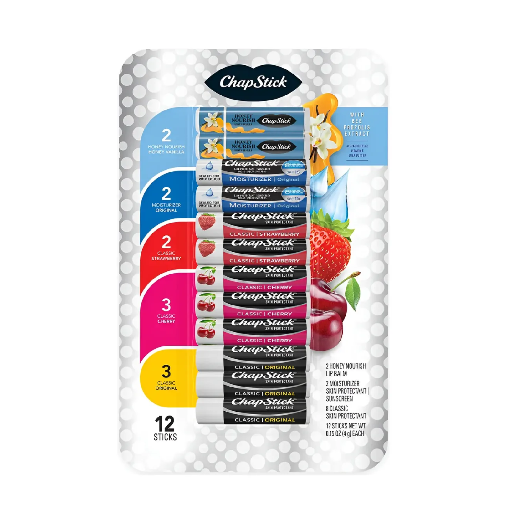 Chapstick Bálsamo Labial Variety Pack X12 Unidades