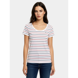 Remera Tommy Hilfiger Mujer Rayada Talle S Modelo J51hr481